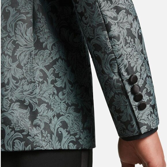 Egara Men's Slim Fit Dinner‎ Party Jacket Formal Green Floral Size36 - Picture 2 of 3